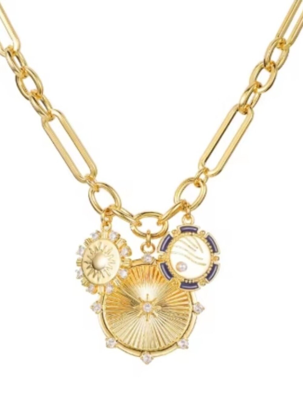 Golden Sol Heart Choker Necklace, Statement Necklace, Charm Necklace, Chunky